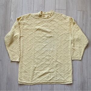 Vintage Sweet Briar Textured Long Sweater in Butter Yellow Women’s Size 1X